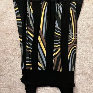 Classy knee length dress with colorful accents - jersey,stretch fabric